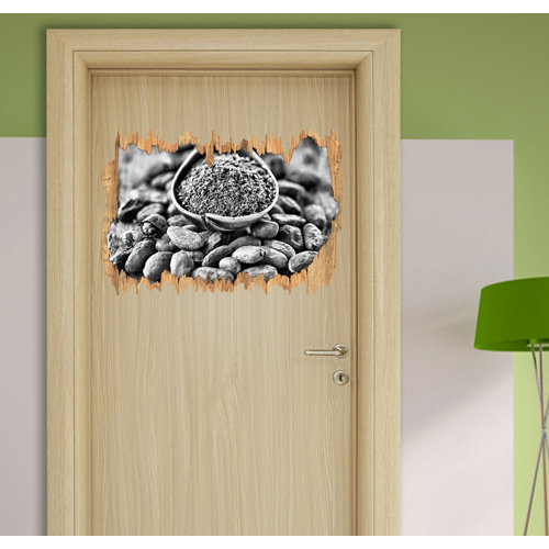 East Urban Home Wandtattoo Kakaopulver und geröstete Kakaobohnen in